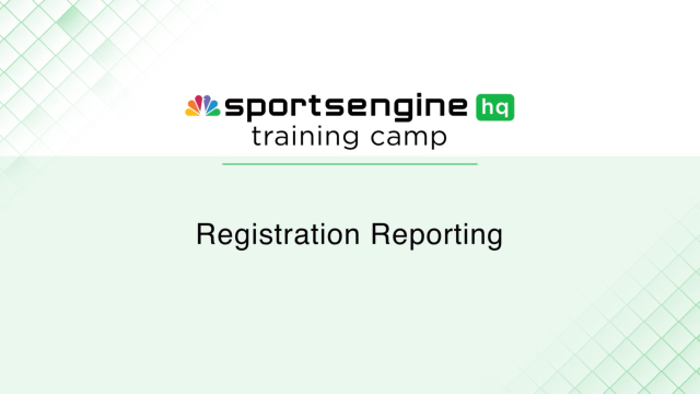 Registration Reporting